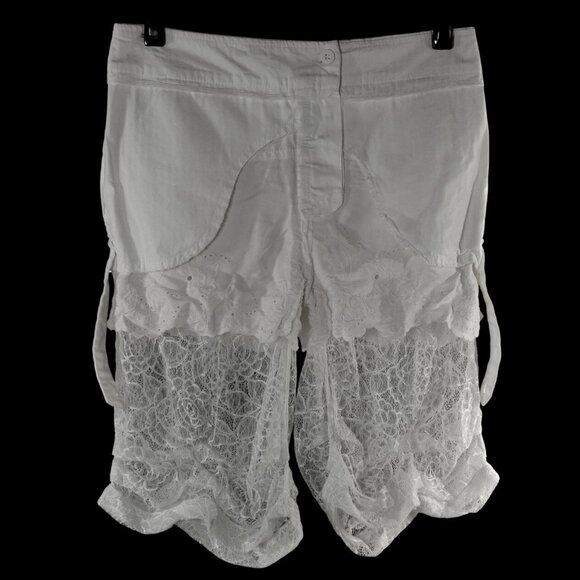 NWOT Patrizia Pepe Firenze Italy Fancy White Lace Shorts Size 40 - Picture 6 of 9